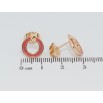 Серьги Xuping Позолота 18K пусеты Колечки с розовой эмалью фото №2 Серьги Xuping Позолота 18K пусеты Колечки с розовой эмалью фото №2