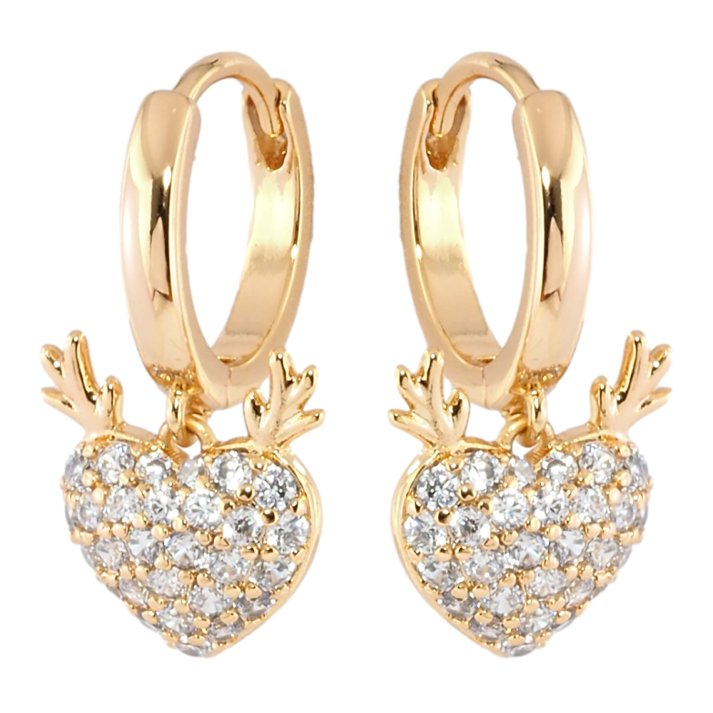 Сережки Xuping Позолота 18K підвіски на колечках Сердечка з цирконієм фото №9 Сережки Xuping Позолота 18K підвіски на колечках Сердечка з цирконієм фото №9