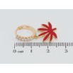 Сережки Xuping Позолота 18K підвіски на колечках Листочки з червоною емаллю фото №2 Сережки Xuping Позолота 18K підвіски на колечках Листочки з червоною емаллю фото №2