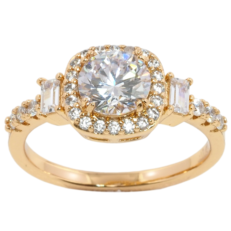 Каблучка Xuping Позолота 18K Фіаніт з інкрустацією цирконієм» фото №2 Каблучка Xuping Позолота 18K Фіаніт з інкрустацією цирконієм» фото №2