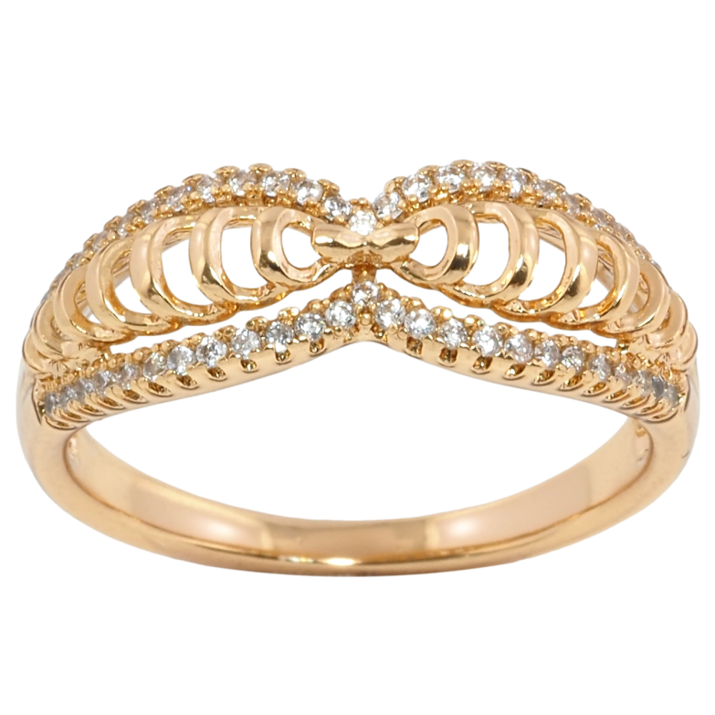 Каблучка Xuping Позолота 18K Різьблений візерунок з цирконієм» фото №15 Каблучка Xuping Позолота 18K Різьблений візерунок з цирконієм» фото №15