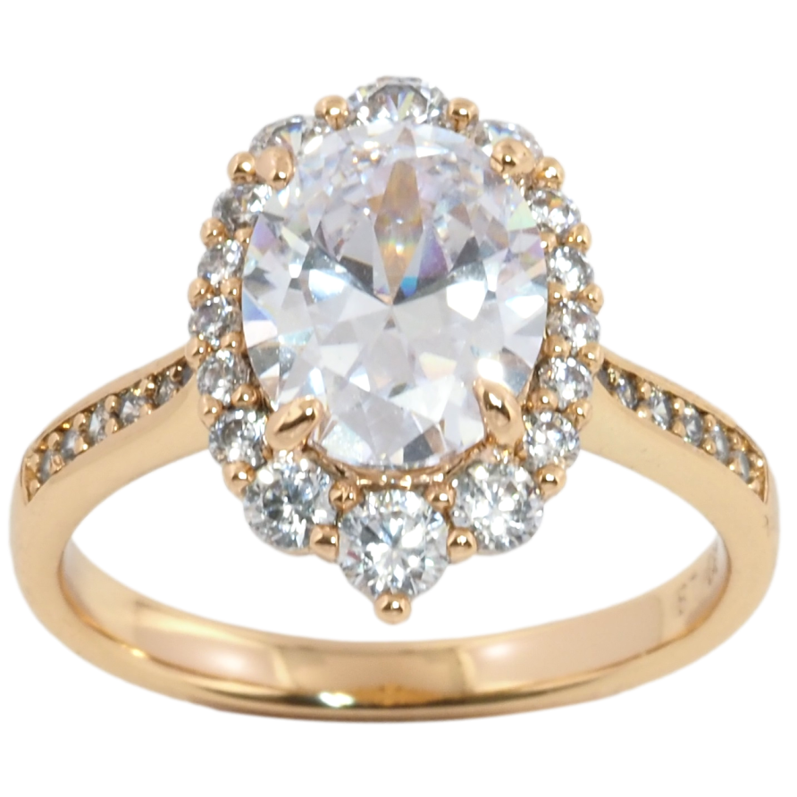 Кольцо Xuping Позолота 18K Фианит в обрамлении циркония фото №1 Кольцо Xuping Позолота 18K Фианит в обрамлении циркония фото №1
