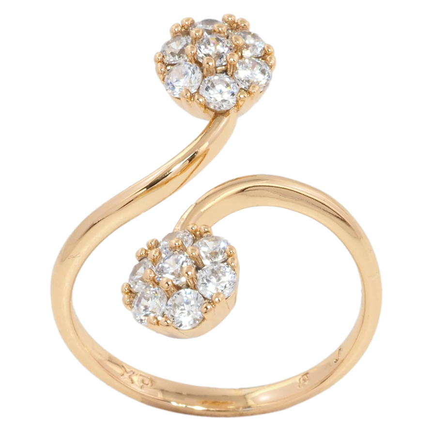 Каблучка Xuping Позолота 18K Кришталеві квіточки» фото №1 Каблучка Xuping Позолота 18K Кришталеві квіточки» фото №1