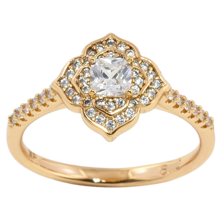 Каблучка Xuping Позолота 18K Квітка з інкрустацією цирконієм» фото №3 Каблучка Xuping Позолота 18K Квітка з інкрустацією цирконієм» фото №3