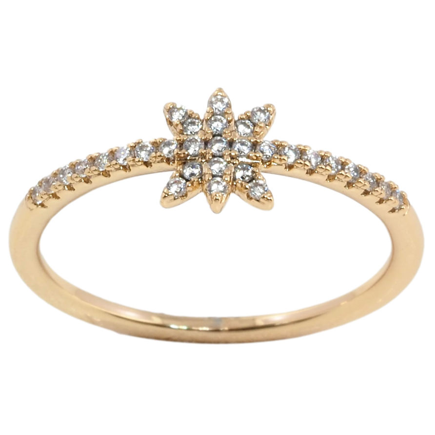 Кольцо Xuping Позолота 18K Звездочка на дорожке циркония фото №1 Кольцо Xuping Позолота 18K Звездочка на дорожке циркония фото №1
