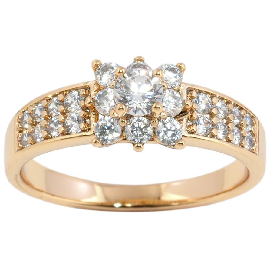Каблучка Xuping Позолота 18K Кришталева квіточка» фото №1