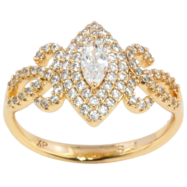 Каблучка Xuping Позолота 18K Інкрустація цирконієм» фото №8