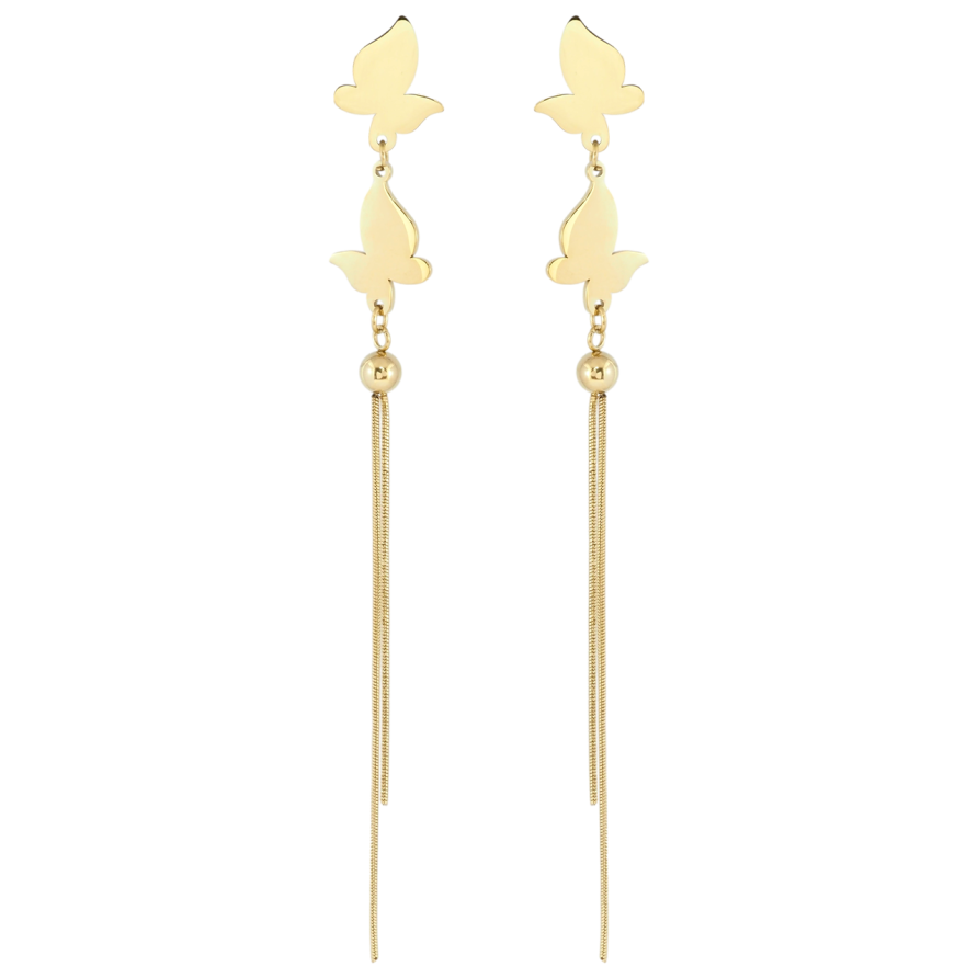 Серьги Xuping TTM Stainless Steel цвет 14K пусеты Подвески бабочки фото №1 Серьги Xuping TTM Stainless Steel цвет 14K пусеты Подвески бабочки фото №1