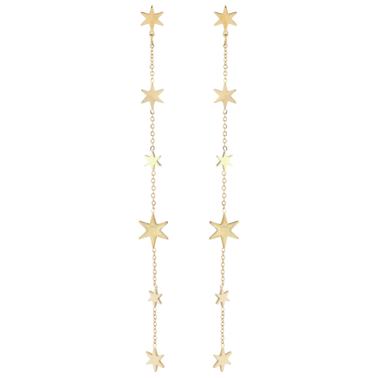 Серьги Xuping TTM Stainless Steel цвет 14K пусеты Звездные подвески фото №24