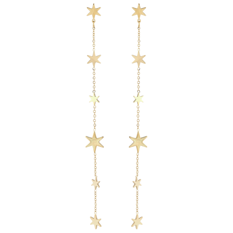 Сережки Xuping TTM Stainless Steel колір 14K пусети Зіркові підвіски» фото №3 Сережки Xuping TTM Stainless Steel колір 14K пусети Зіркові підвіски» фото №3