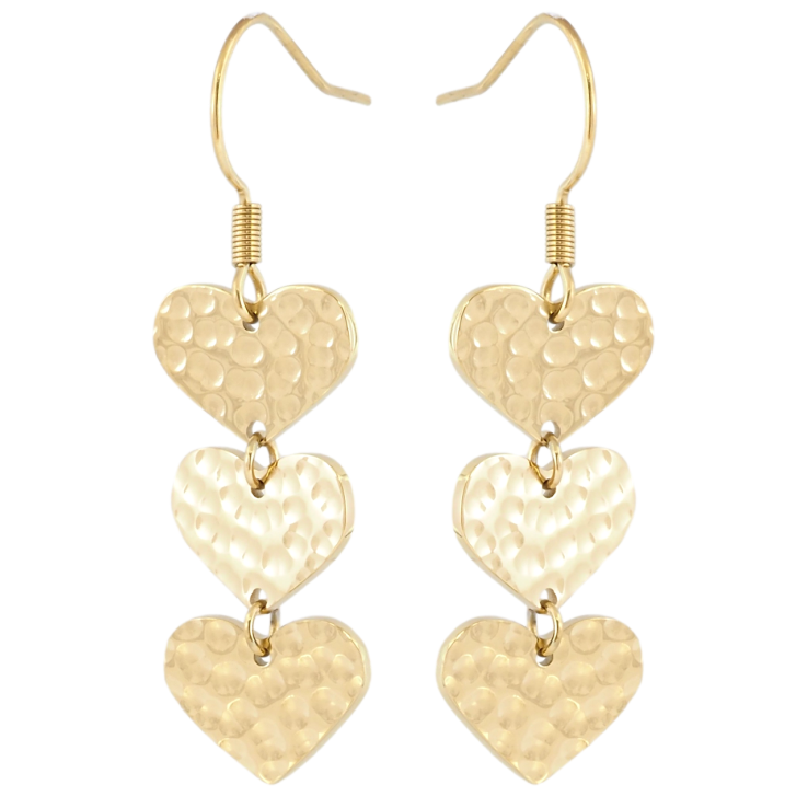 Серьги Xuping TTM Stainless Steel цвет 14K французский замок Сердечки фото №5 Серьги Xuping TTM Stainless Steel цвет 14K французский замок Сердечки фото №5