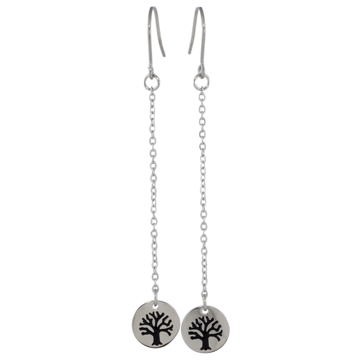 Серьги Xuping TTM Stainless Steel цвет Родий французский замок Подвески Древо Жизни фото №10 Серьги Xuping TTM Stainless Steel цвет Родий французский замок Подвески Древо Жизни фото №10