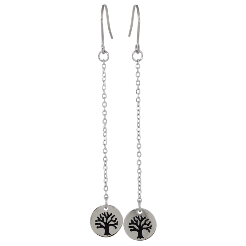 Сережки Xuping TTM Stainless Steel колір Родій французький замок «Підвіски Древо Життя» фото №13 Сережки Xuping TTM Stainless Steel колір Родій французький замок «Підвіски Древо Життя» фото №13