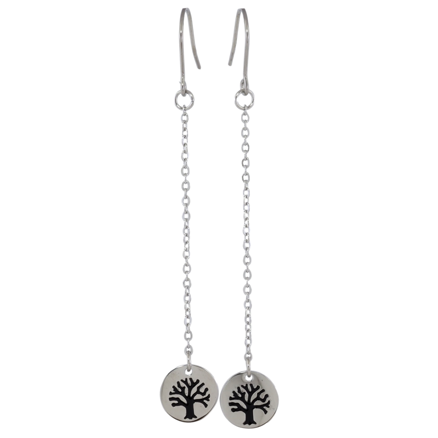 Серьги Xuping TTM Stainless Steel цвет Родий французский замок Подвески Древо Жизни фото №1 Серьги Xuping TTM Stainless Steel цвет Родий французский замок Подвески Древо Жизни фото №1
