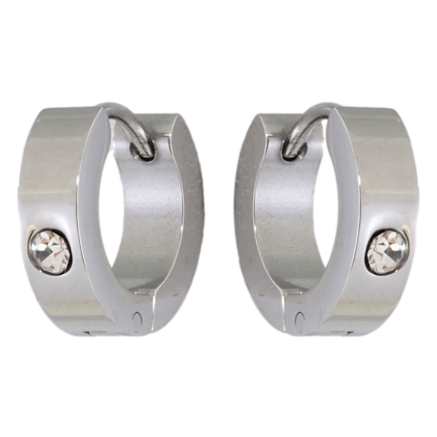 Серьги Xuping TTM Stainless Steel цвет Родий колечки Классика с кристаллом фото №1 Серьги Xuping TTM Stainless Steel цвет Родий колечки Классика с кристаллом фото №1