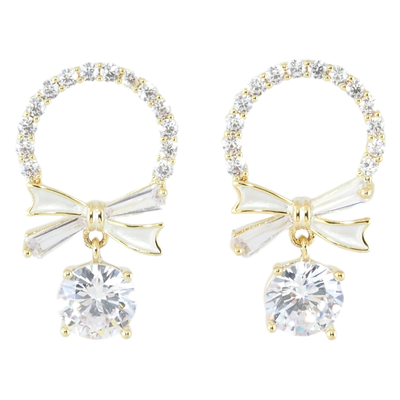 Сережки Xuping JEAN GOUJON Позолота 14K пусети «Кришталеві бантики» фото №7 Сережки Xuping JEAN GOUJON Позолота 14K пусети «Кришталеві бантики» фото №7