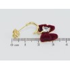 Сережки Xuping JEAN GOUJON Позолота 14K пусети «Бордові оксамитові банти з цирконієм» фото №2
