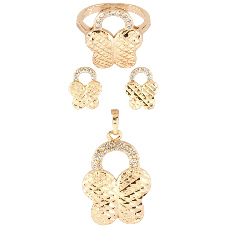 Набор Xuping Позолота 18K Серьги Кулон Кольцо Декоративные бабочки фото №6