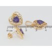 Набор Xuping Позолота 18K Серьги Кулон Ажурные сердечки сиреневыми фианитами фото №2 Набор Xuping Позолота 18K Серьги Кулон Ажурные сердечки сиреневыми фианитами фото №2
