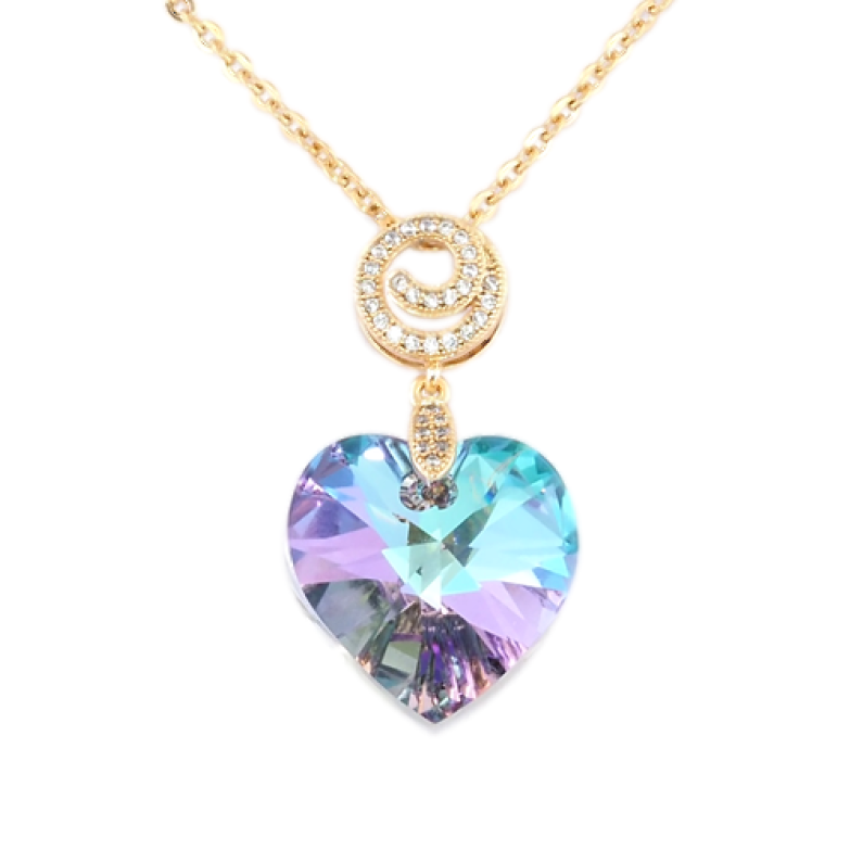 Кулон Xuping колір 18K з кр-ми Swarovski на ланцюжку Кришталеве серце Paradise Shine» довжина 39-44см х 1мм фото №2
