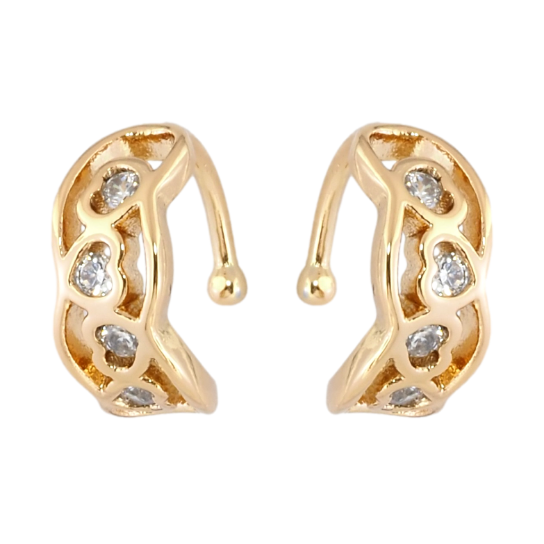 Сережки Xuping Позолота 18K кафи «Сердечка з цирконієм» фото №10 Сережки Xuping Позолота 18K кафи «Сердечка з цирконієм» фото №10