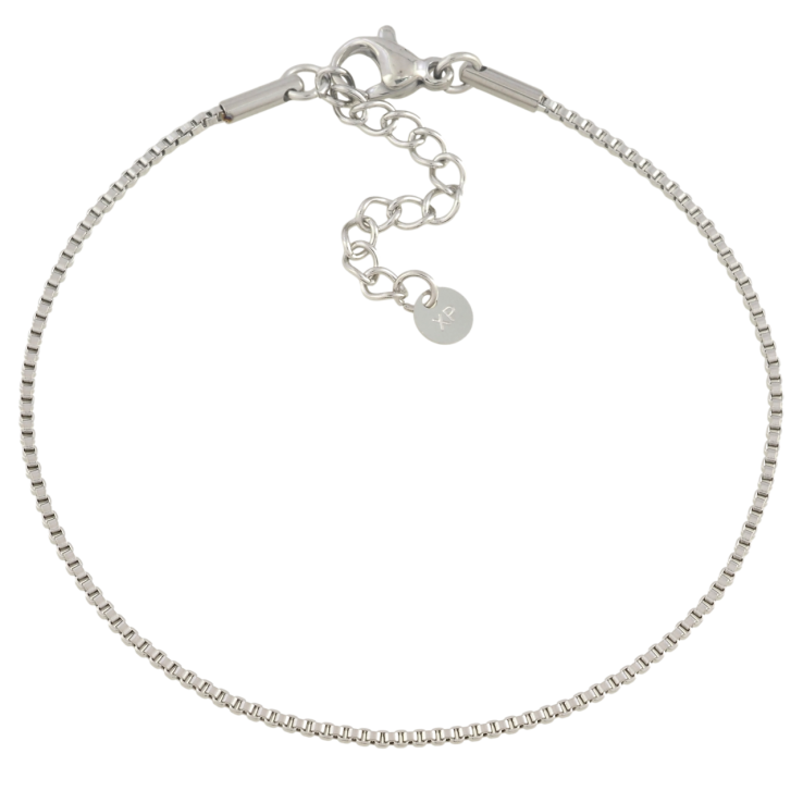 Браслет Xuping ТТМ Stainless Steel цвет Родий Цепочка Венецианское плетение с доп.цеп 18-21.5см х 1мм фото №14 Браслет Xuping ТТМ Stainless Steel цвет Родий Цепочка Венецианское плетение с доп.цеп 18-21.5см х 1мм фото №14