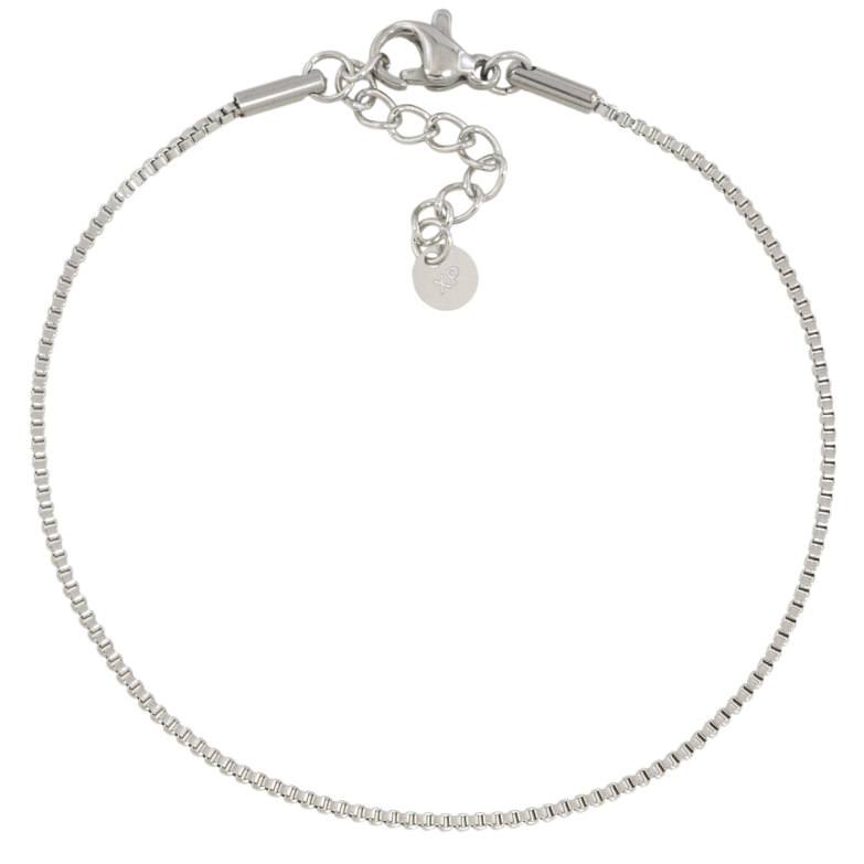 Браслет Xuping ТТМ Stainless Steel колір Родій Ланцюжок Венеціанське плетіння з доп.ланцюгом 18-21см х 1мм фото №2