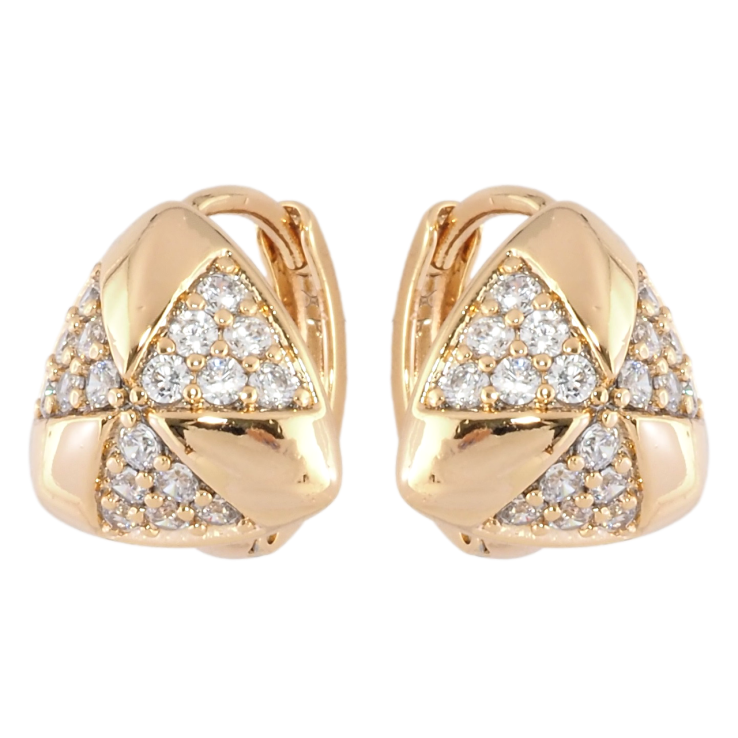 Серьги Xuping Позолота 18K колечки Треугольники с узором цирконием фото №25 Серьги Xuping Позолота 18K колечки Треугольники с узором цирконием фото №25
