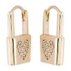 Серьги Xuping Позолота 18K колечки Замочки с узором сердечки фото №3