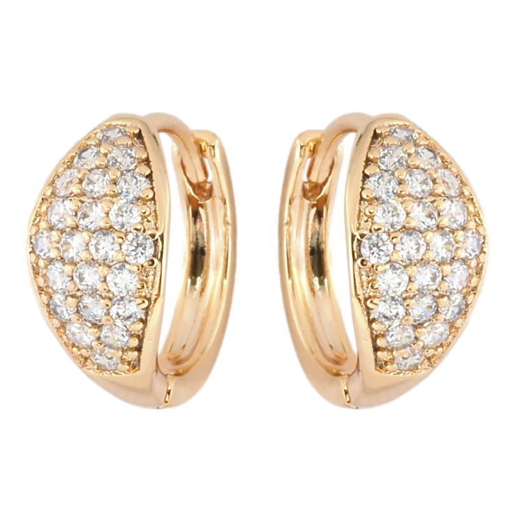 Серьги Xuping Позолота 18K колечки Инкрустация цирконием фото №9 Серьги Xuping Позолота 18K колечки Инкрустация цирконием фото №9