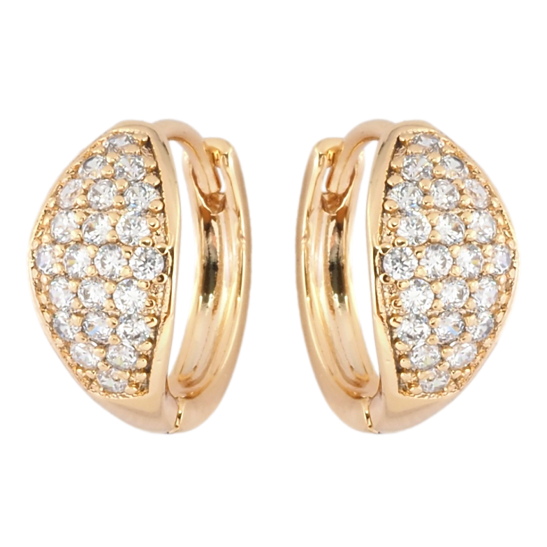 Серьги Xuping Позолота 18K колечки Инкрустация цирконием фото №2 Серьги Xuping Позолота 18K колечки Инкрустация цирконием фото №2