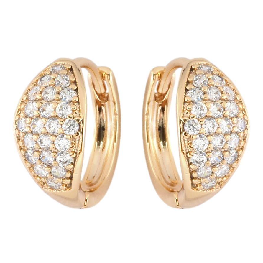 Серьги Xuping Позолота 18K колечки Инкрустация цирконием фото №1 Серьги Xuping Позолота 18K колечки Инкрустация цирконием фото №1