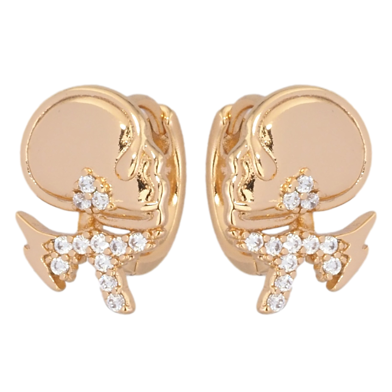 Серьги Xuping Позолота 18K колечки Черепа фото №2 Серьги Xuping Позолота 18K колечки Черепа фото №2