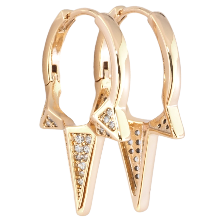 Серьги Xuping Позолота 18K колечки Боковой узор с цирконием фото №1 Серьги Xuping Позолота 18K колечки Боковой узор с цирконием фото №1