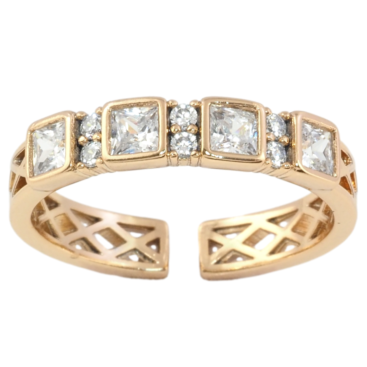 Каблучка Xuping Позолота 18K Доріжка цирконію фото №3 Каблучка Xuping Позолота 18K Доріжка цирконію фото №3