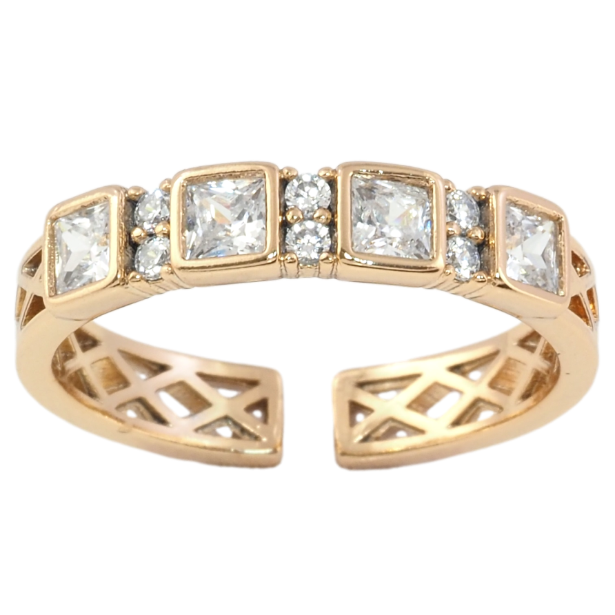Каблучка Xuping Позолота 18K Доріжка цирконію фото №1 Каблучка Xuping Позолота 18K Доріжка цирконію фото №1