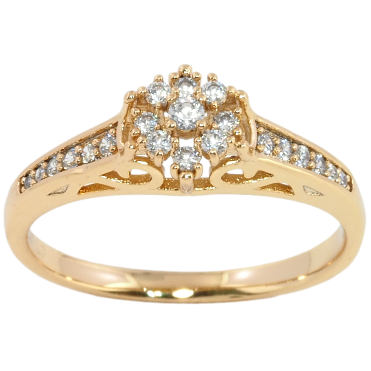 Каблучка Xuping Позолота 18K Кришталева квіточка фото №11 Каблучка Xuping Позолота 18K Кришталева квіточка фото №11