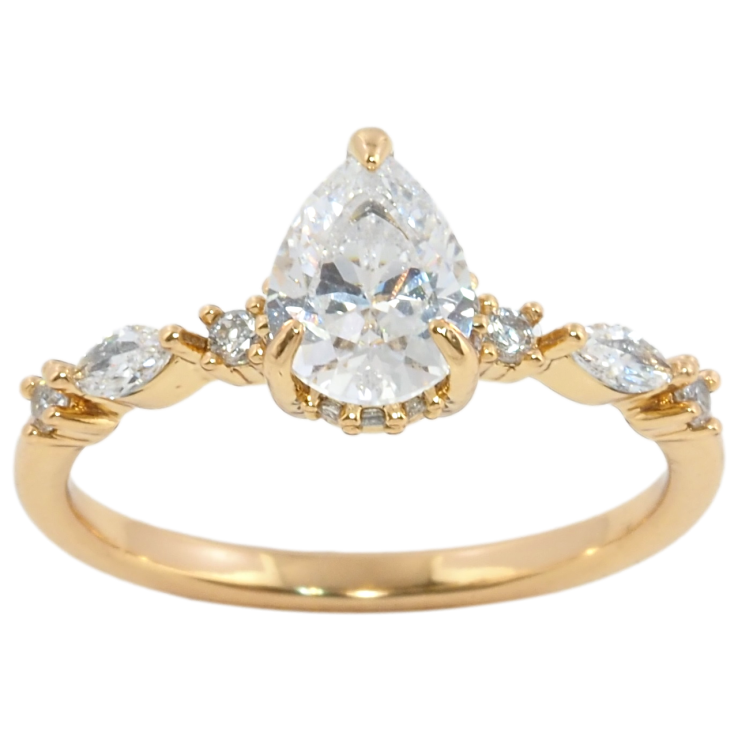 Каблучка Xuping Позолота 18K Кришталева крапелька фото №18 Каблучка Xuping Позолота 18K Кришталева крапелька фото №18