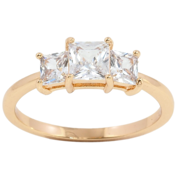 Каблучка Xuping Позолота 18K Три кристали фото №18 Каблучка Xuping Позолота 18K Три кристали фото №18
