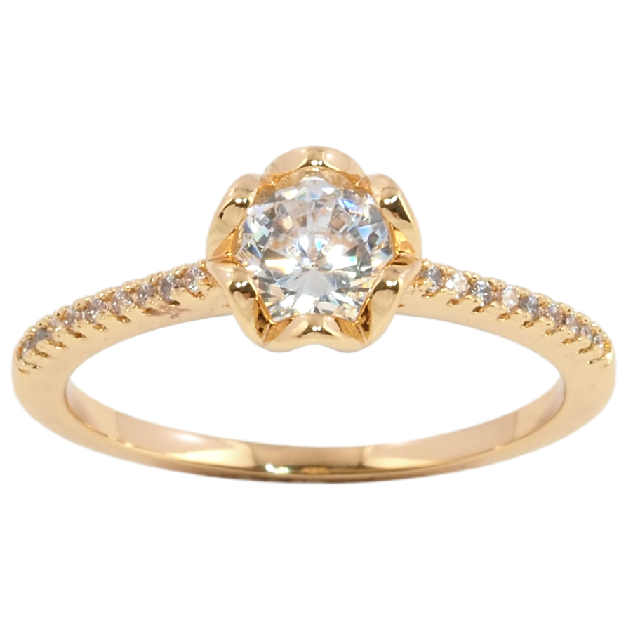 Каблучка Xuping Позолота 18K Фіаніт в оправі корона фото №1 Каблучка Xuping Позолота 18K Фіаніт в оправі корона фото №1