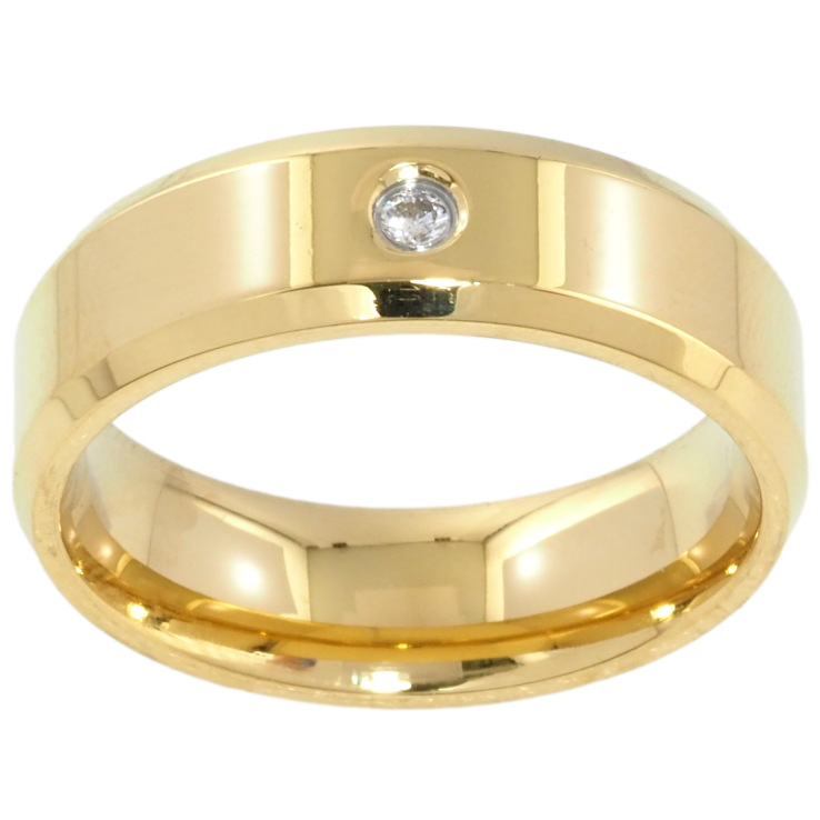 Каблучка Xuping TTM Stainless Steel Колір 14К Вставка цирконій, шир. 6мм фото №10