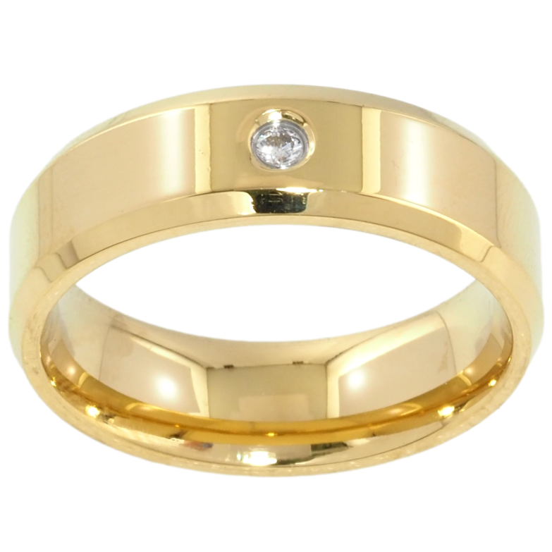 Каблучка Xuping TTM Stainless Steel Колір 14К Вставка цирконій, шир. 6мм фото №4