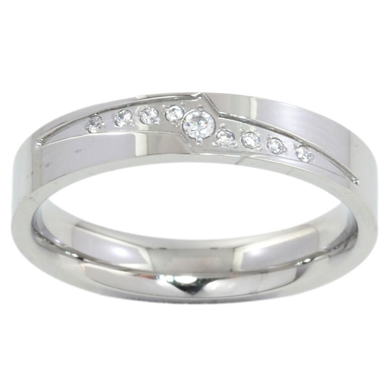 Каблучка Xuping TTM Stainless Steel Колір Родій Візерунок з цирконієм, шир.4мм фото №1 Каблучка Xuping TTM Stainless Steel Колір Родій Візерунок з цирконієм, шир.4мм фото №1