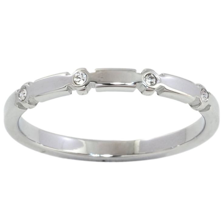 Каблучка Xuping TTM Stainless Steel Колір Родій Візерунок з цирконієм фото №19