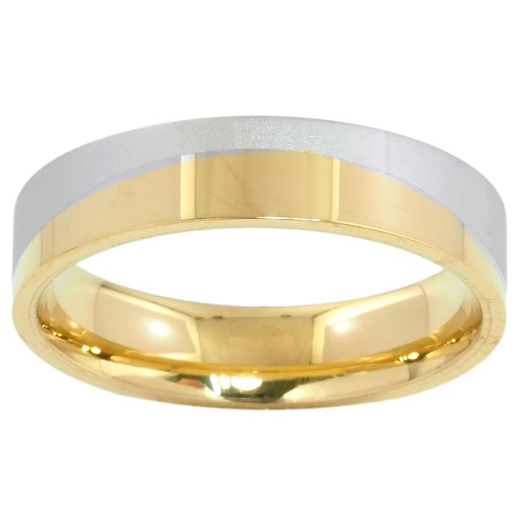 Кольцо Xuping TTM Stainless Steel Цвет Родий + 14К Волнистый узор, шир. 5мм фото №18 Кольцо Xuping TTM Stainless Steel Цвет Родий + 14К Волнистый узор, шир. 5мм фото №18