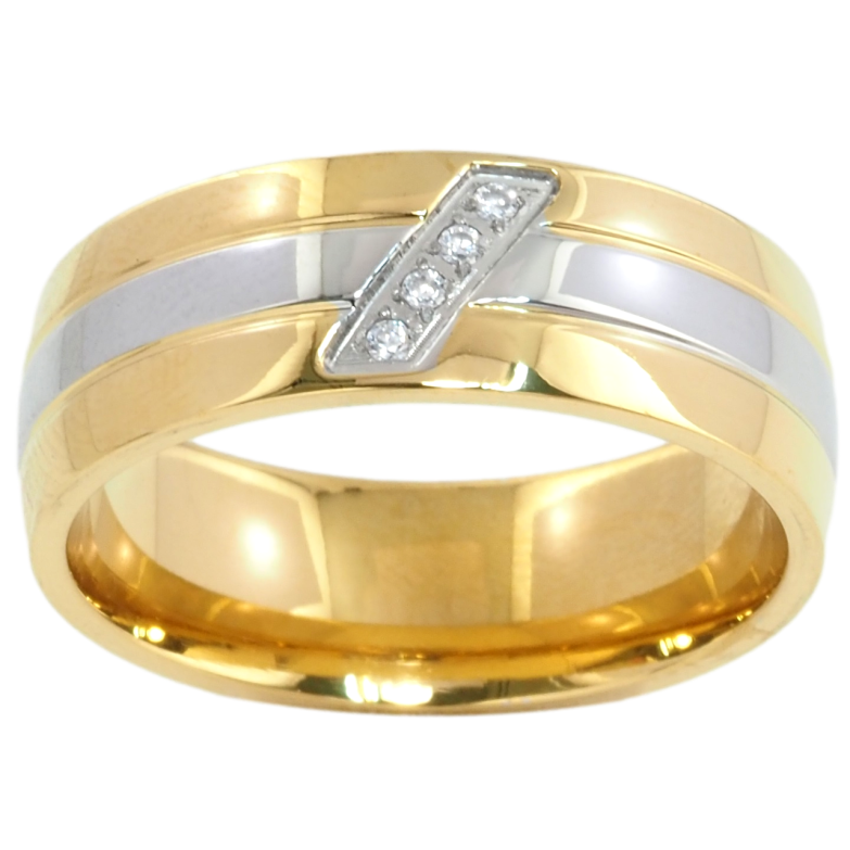 Каблучка Xuping TTM Stainless Steel Колір Родій + 14К Декоративний візерунок, шир. 7мм фото №5