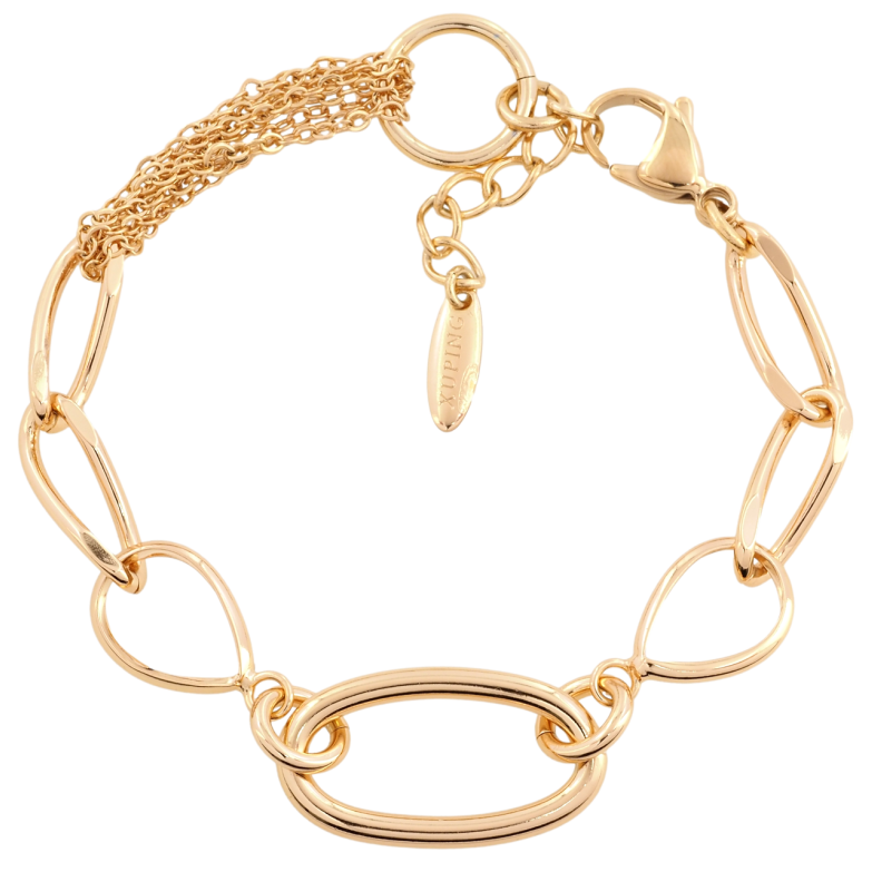 Браслет Xuping Позолота 18K Комбінований ланцюжок з доп.ланцюжком 18.5-20.5см х 6-14мм фото №7