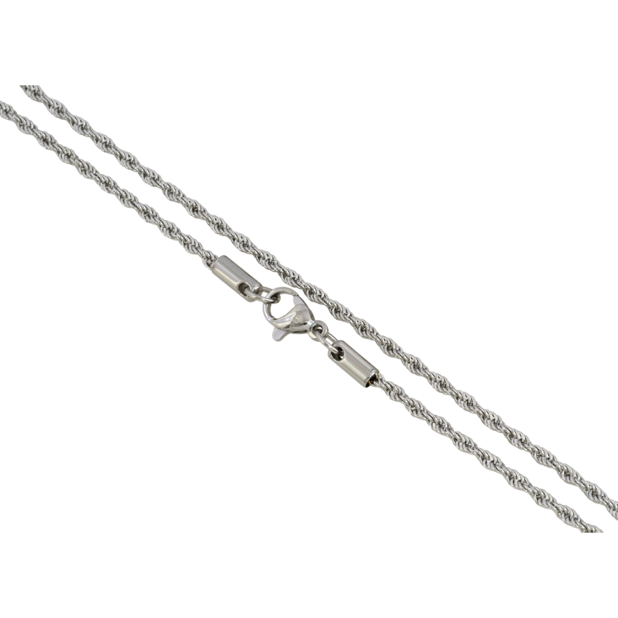 Ланцюжок Xuping ТТМ Stainless Steel колір Родій Плетіння Мотузка довжина 45см х 2мм фото №1 Ланцюжок Xuping ТТМ Stainless Steel колір Родій Плетіння Мотузка довжина 45см х 2мм фото №1
