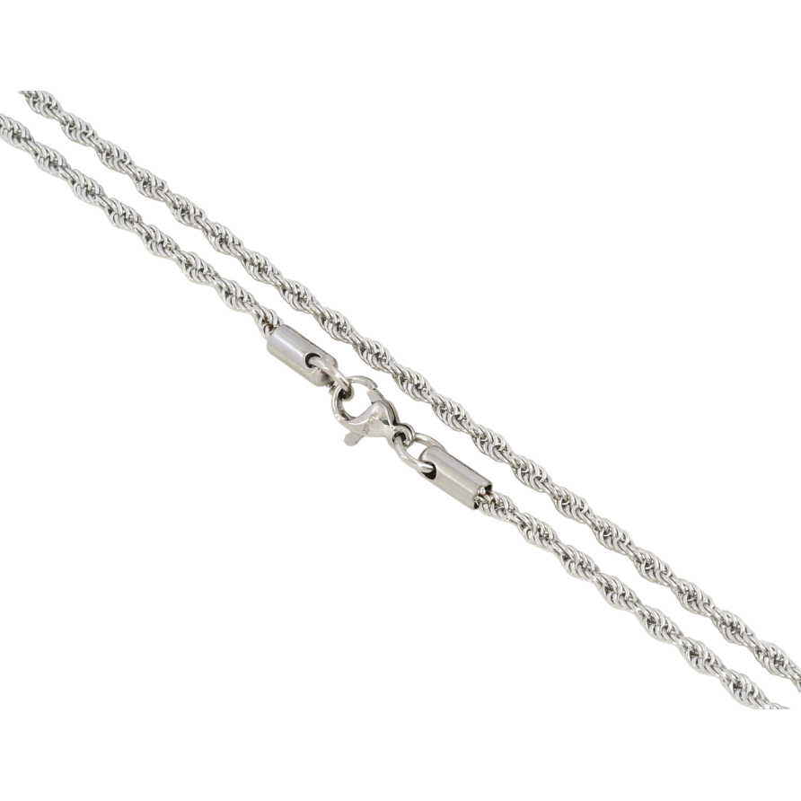 Цепочка Xuping ТТМ Stainless Steel цвет Родий Плетение Веревка длина 45см х 3мм фото №1 Цепочка Xuping ТТМ Stainless Steel цвет Родий Плетение Веревка длина 45см х 3мм фото №1