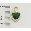 Кулон Xuping Позолота 18K Сердце с зеленым фианитом и цирконием для цепочки до 3мм фото №3